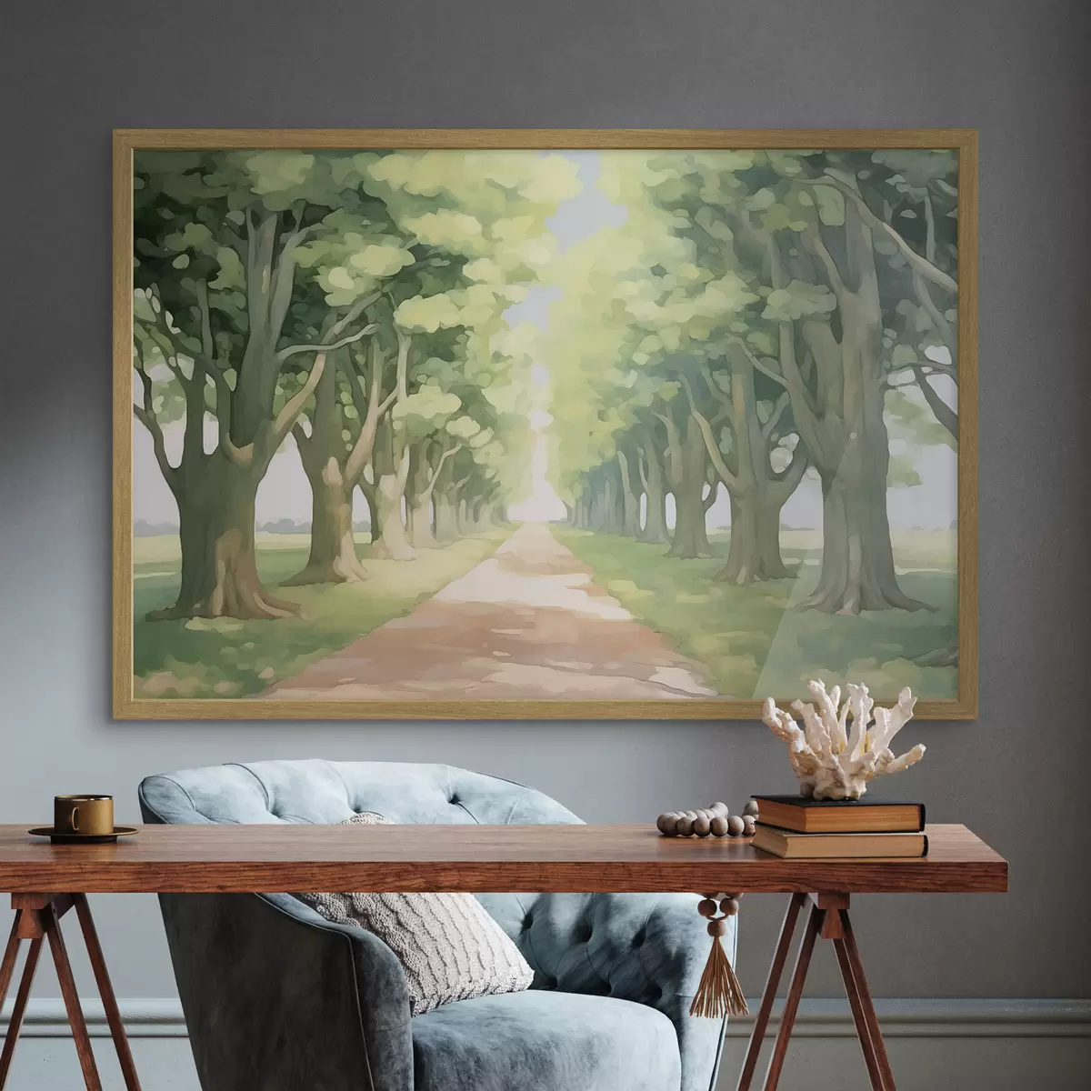 Poster Baumallee entlang des Weges f44727
