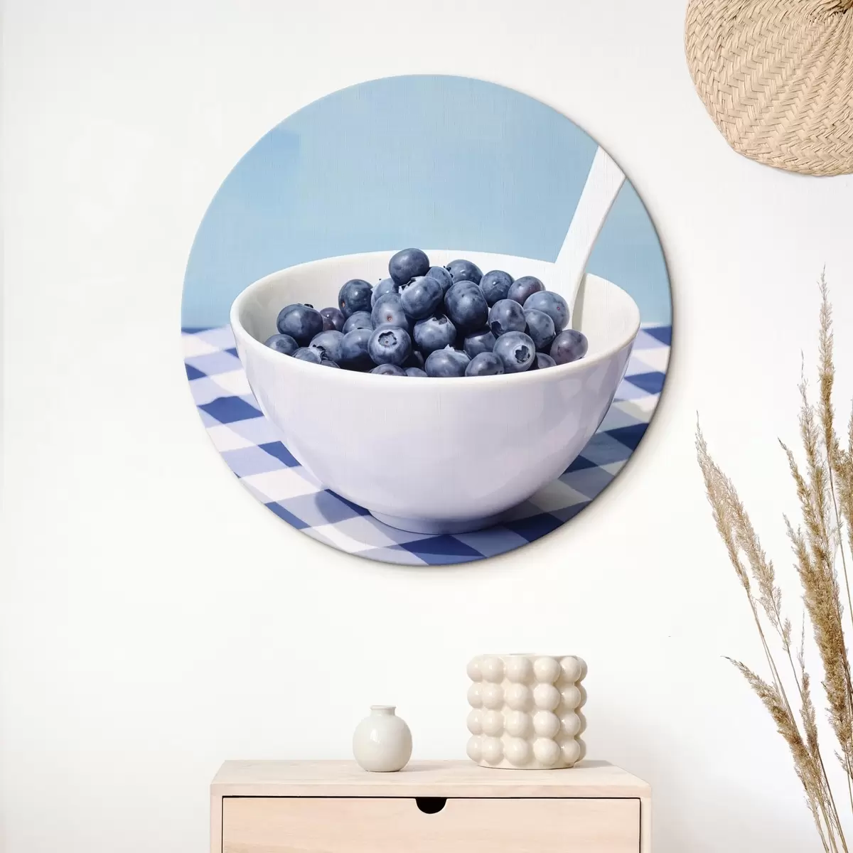 Runde Wandbilder Eine Schale Blaubeeren r44737