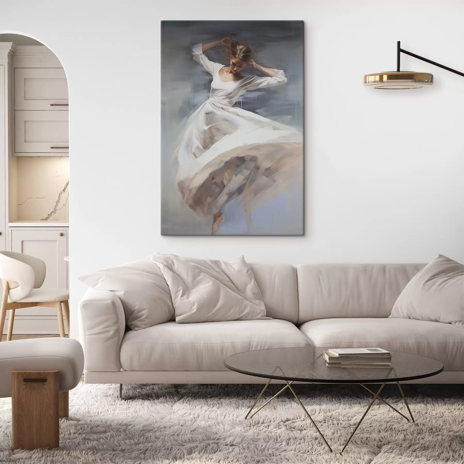 Fototapete Tänzerin in sanften Tönen s44751
