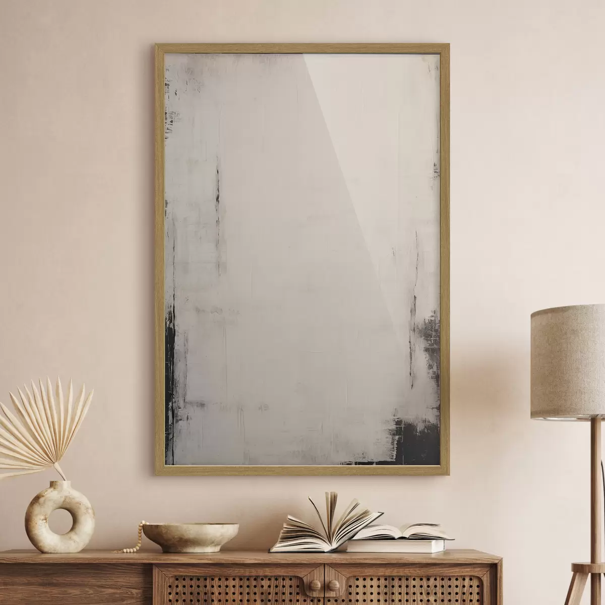 Poster Heller Hintergrund mit dunklen Strichen f44741