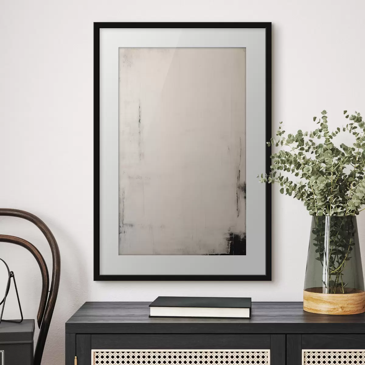 Poster Heller Hintergrund mit dunklen Strichen f44741