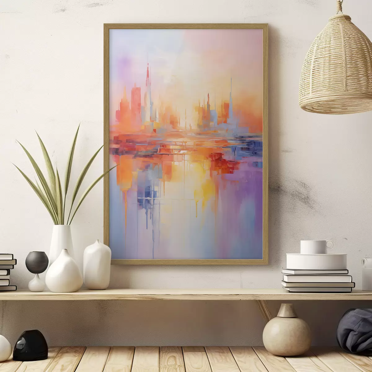 Poster Stadt in verschiedenen Farben f44744