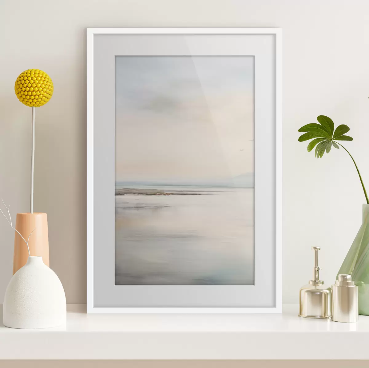 Poster Pastellfarbenes Meer mit Horizont f44746