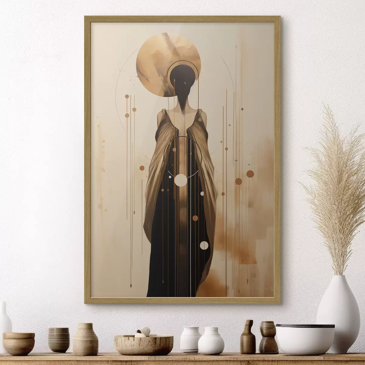 Poster Abstrakte Frau mit Ornament f44748