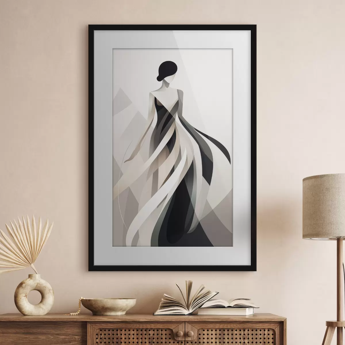 Poster Abstrakte Figur in einem langen Kleid f44750