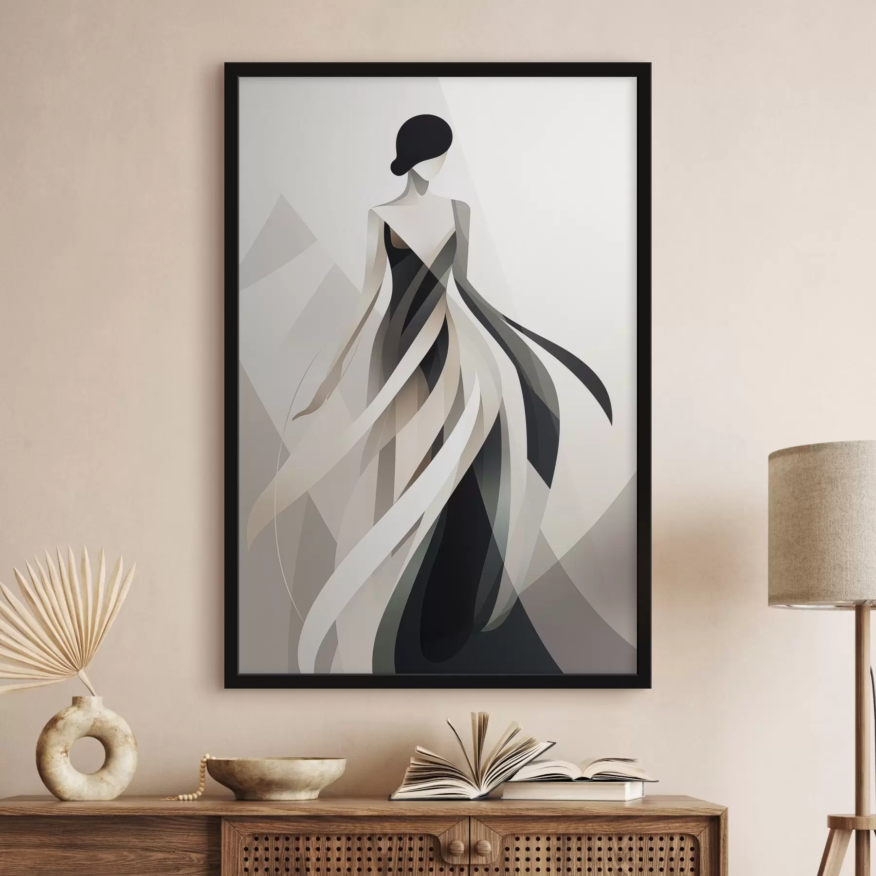 Fototapete Abstrakte Figur in einem langen Kleid f44750