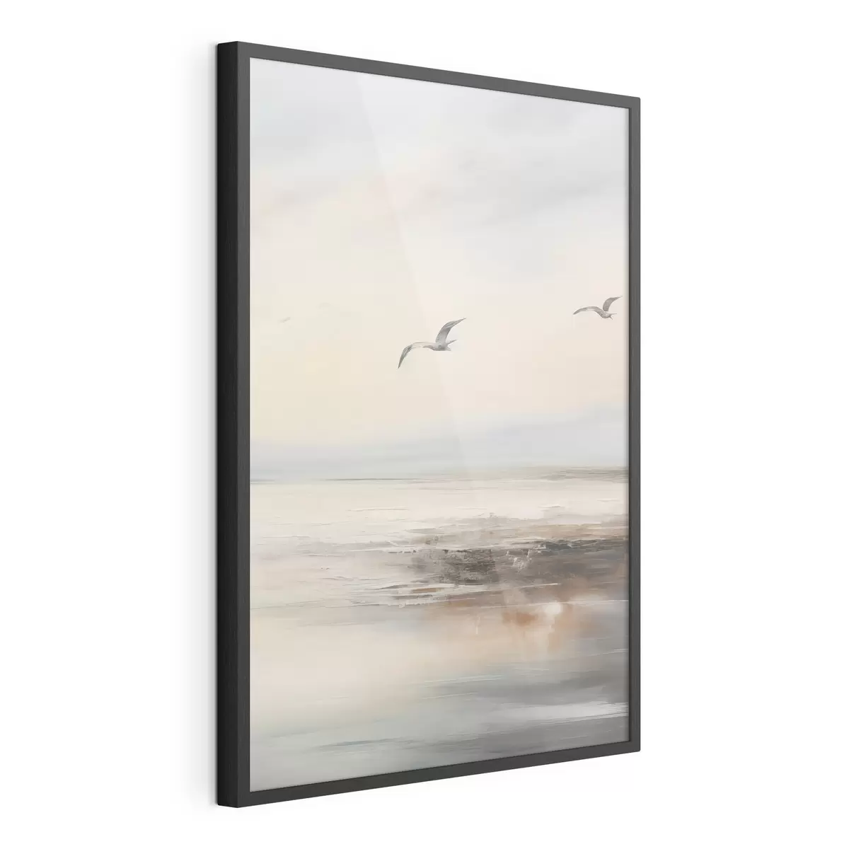 Poster Pastelllandschaft mit fliegenden Möwen f44763
