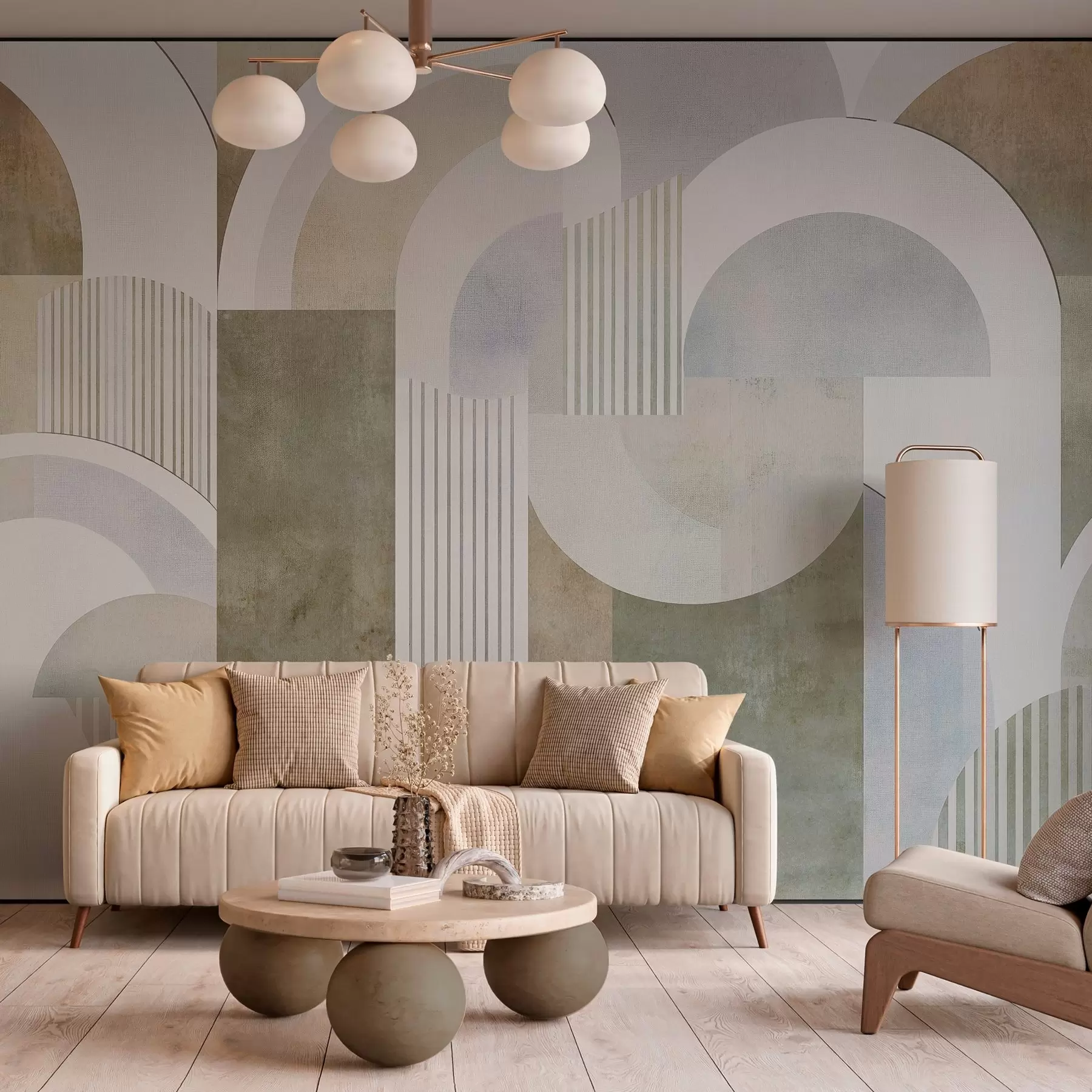 Fototapete Abstrakte Geometrie im Art-déco-Stil mit Retro-Effekt w04079