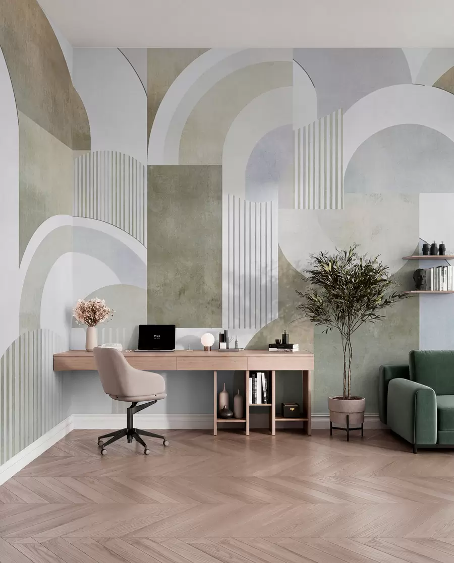 Fototapete Abstrakte Geometrie im Art-déco-Stil mit Retro-Effekt w04079