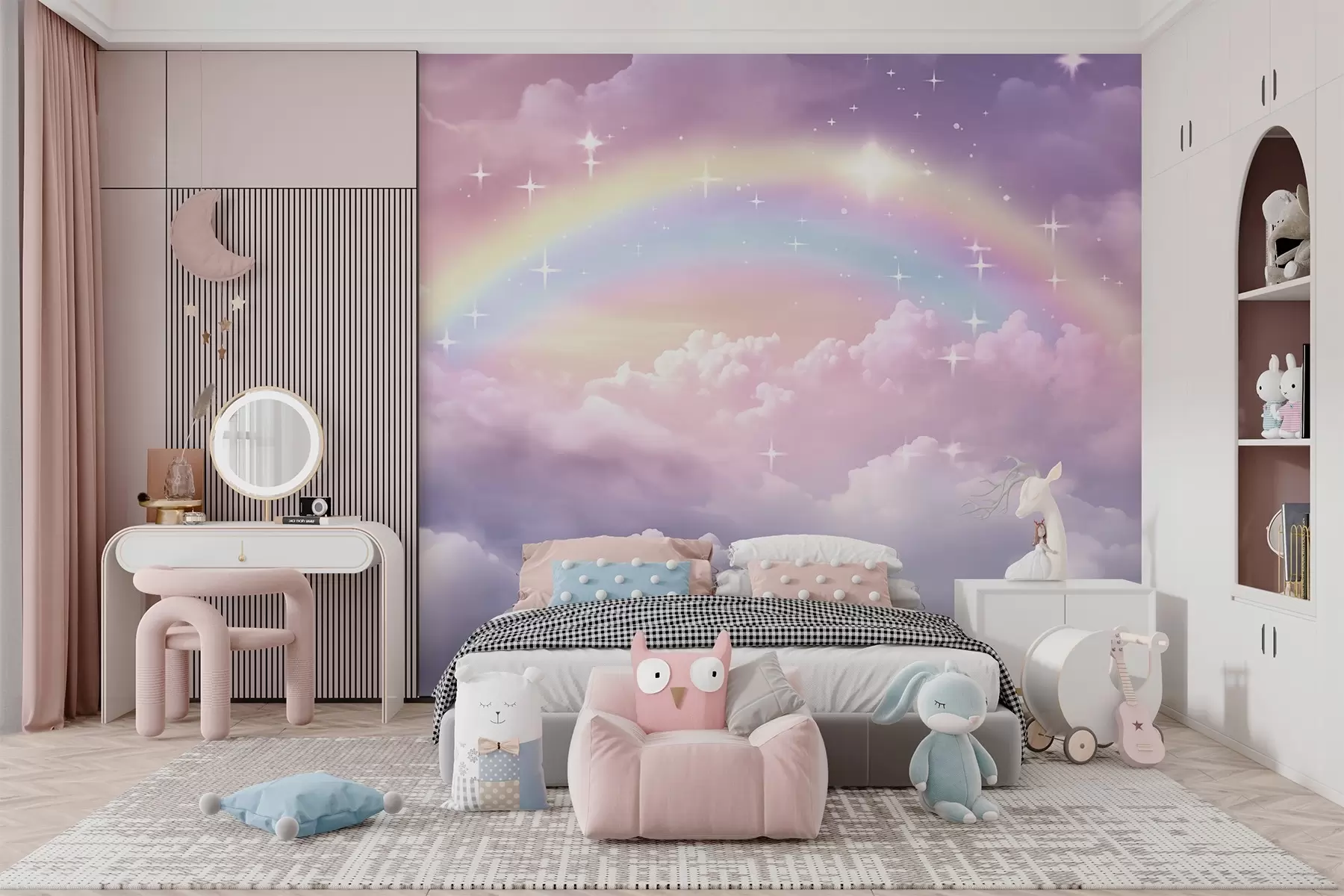 Fototapete Regenbogen in den Wolken w04146