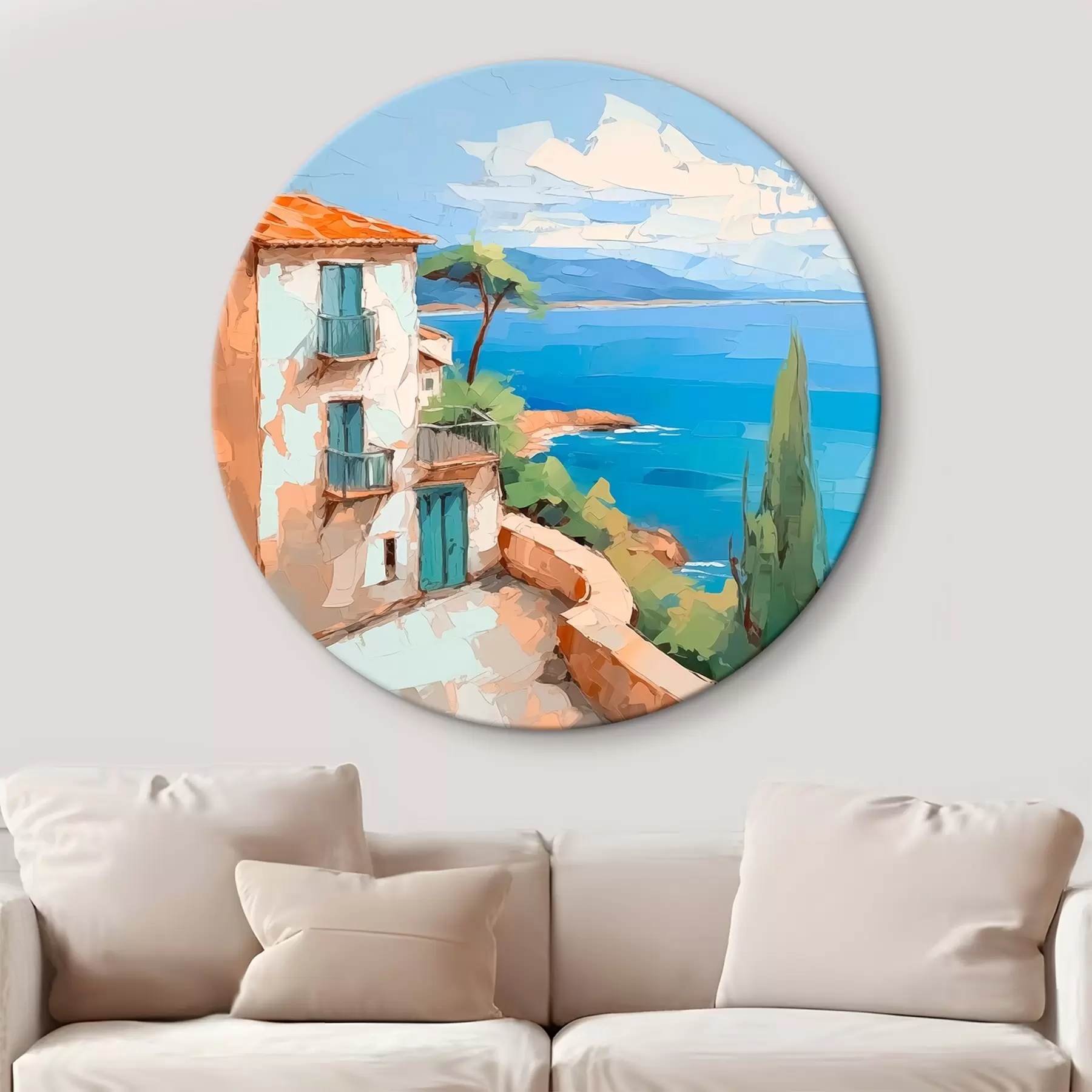 Fototapete Haus am Meer Nachahmung der Malerei r44767