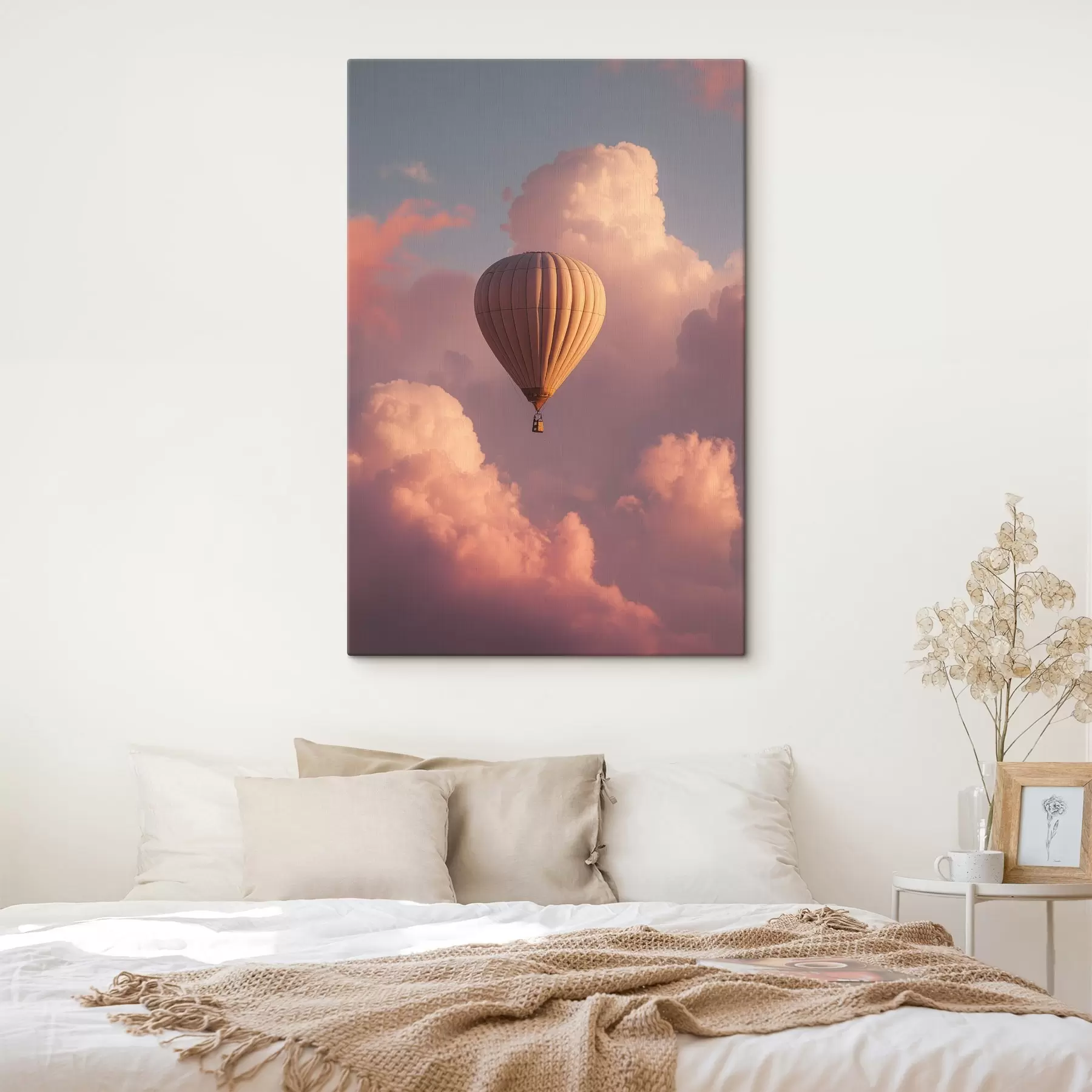 Fototapete Luftballon in den Sonnenuntergang Himmel mit Wolken s44790