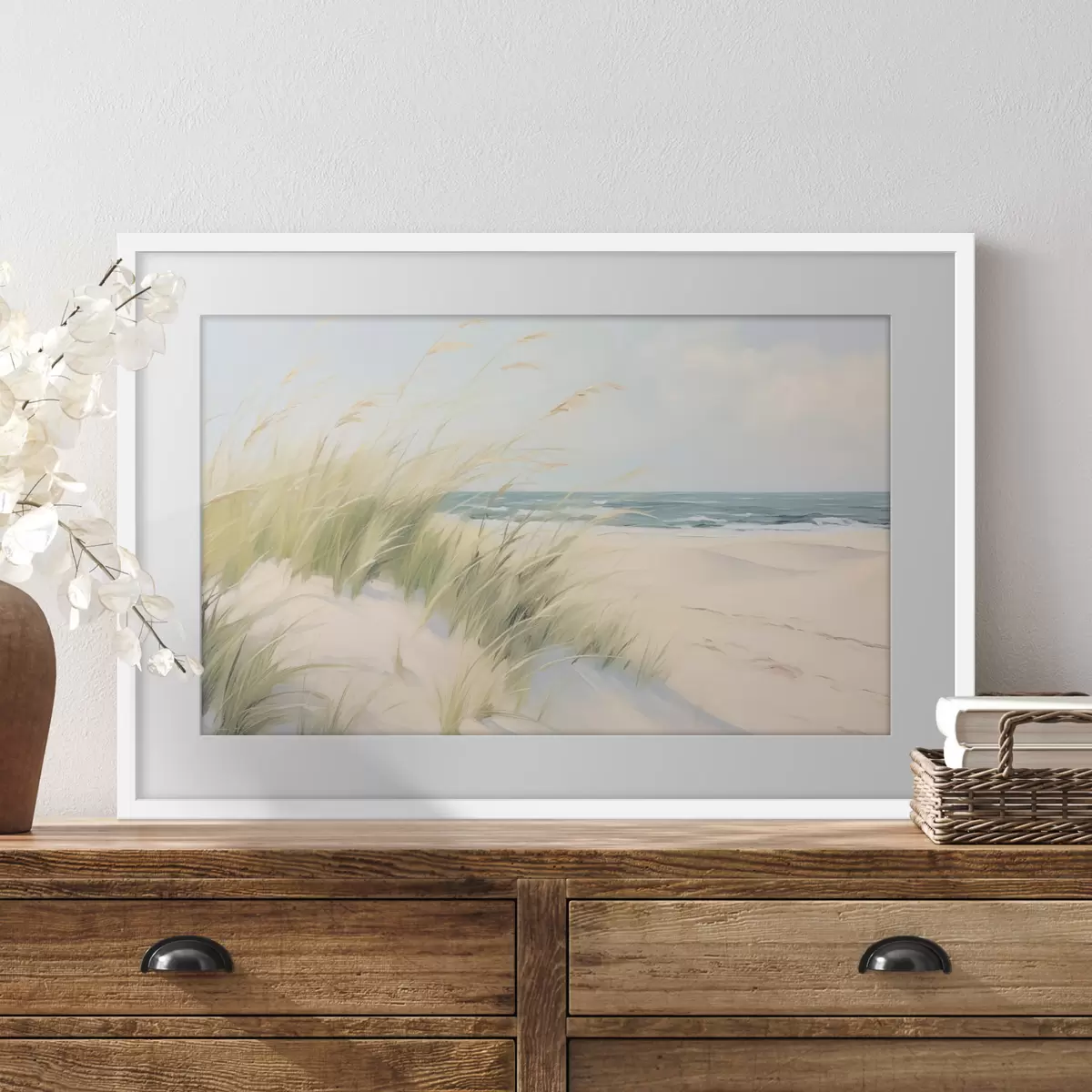 Poster Meeresufer mit Sand und Gras f44806