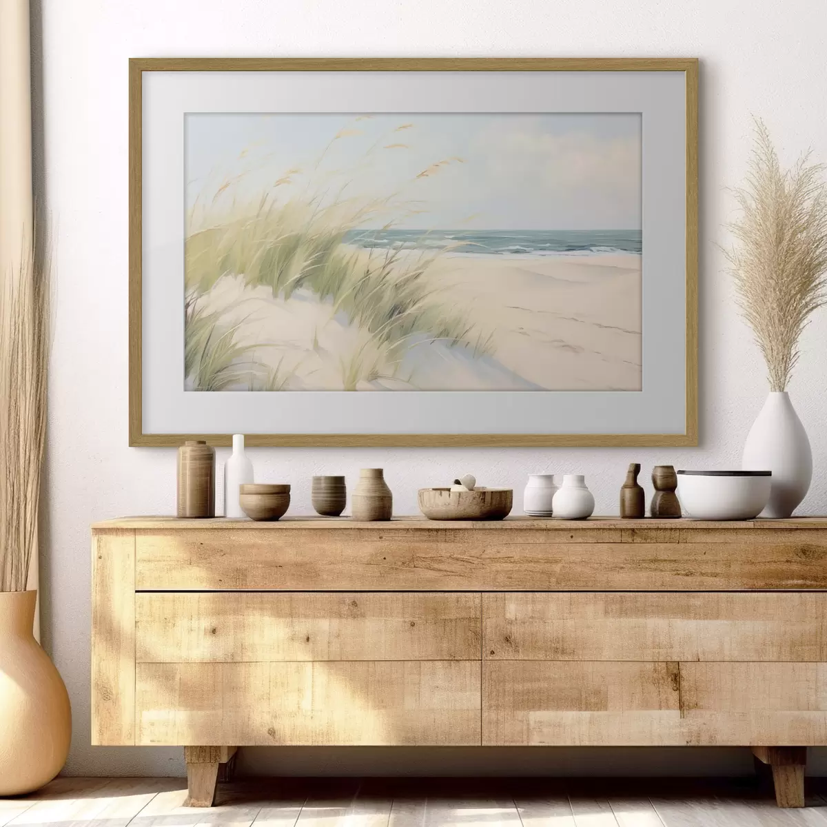 Poster Meeresufer mit Sand und Gras f44806