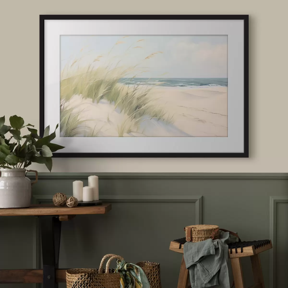 Poster Meeresufer mit Sand und Gras f44806