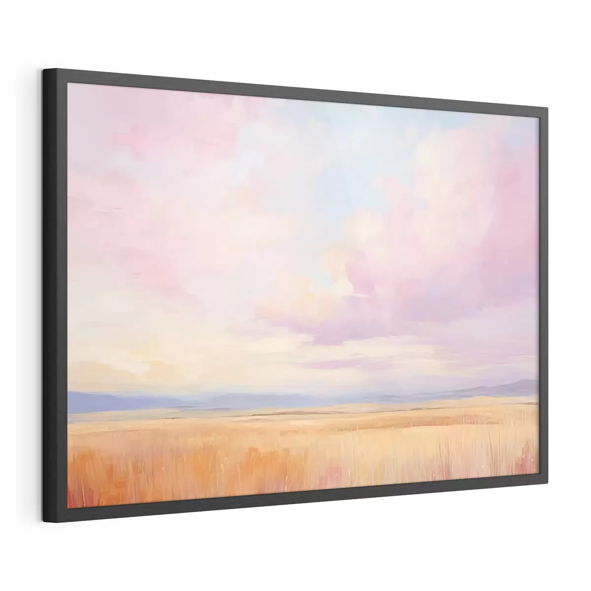Poster Rosa Himmel über einem Feld f44810