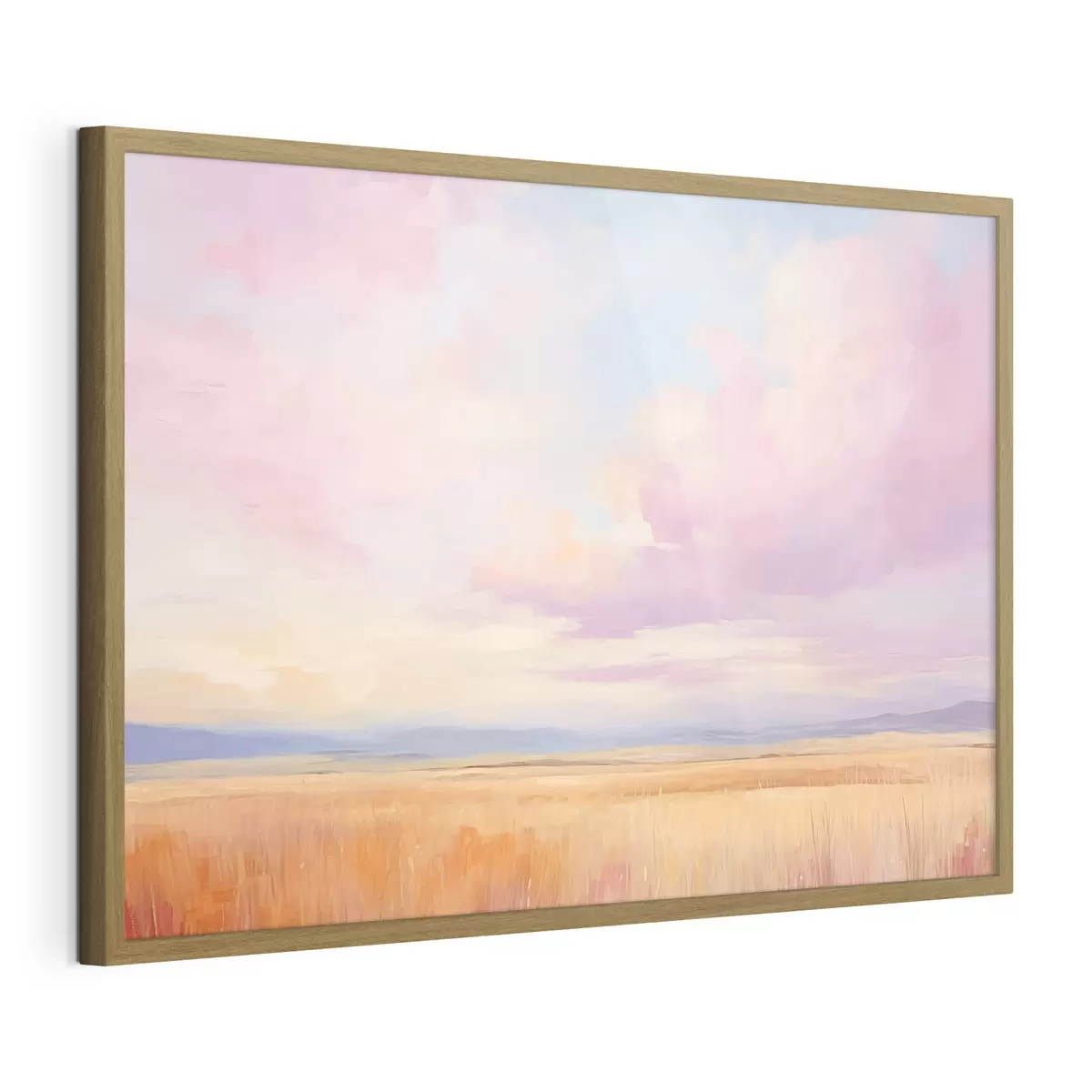 Poster Rosa Himmel über einem Feld f44810