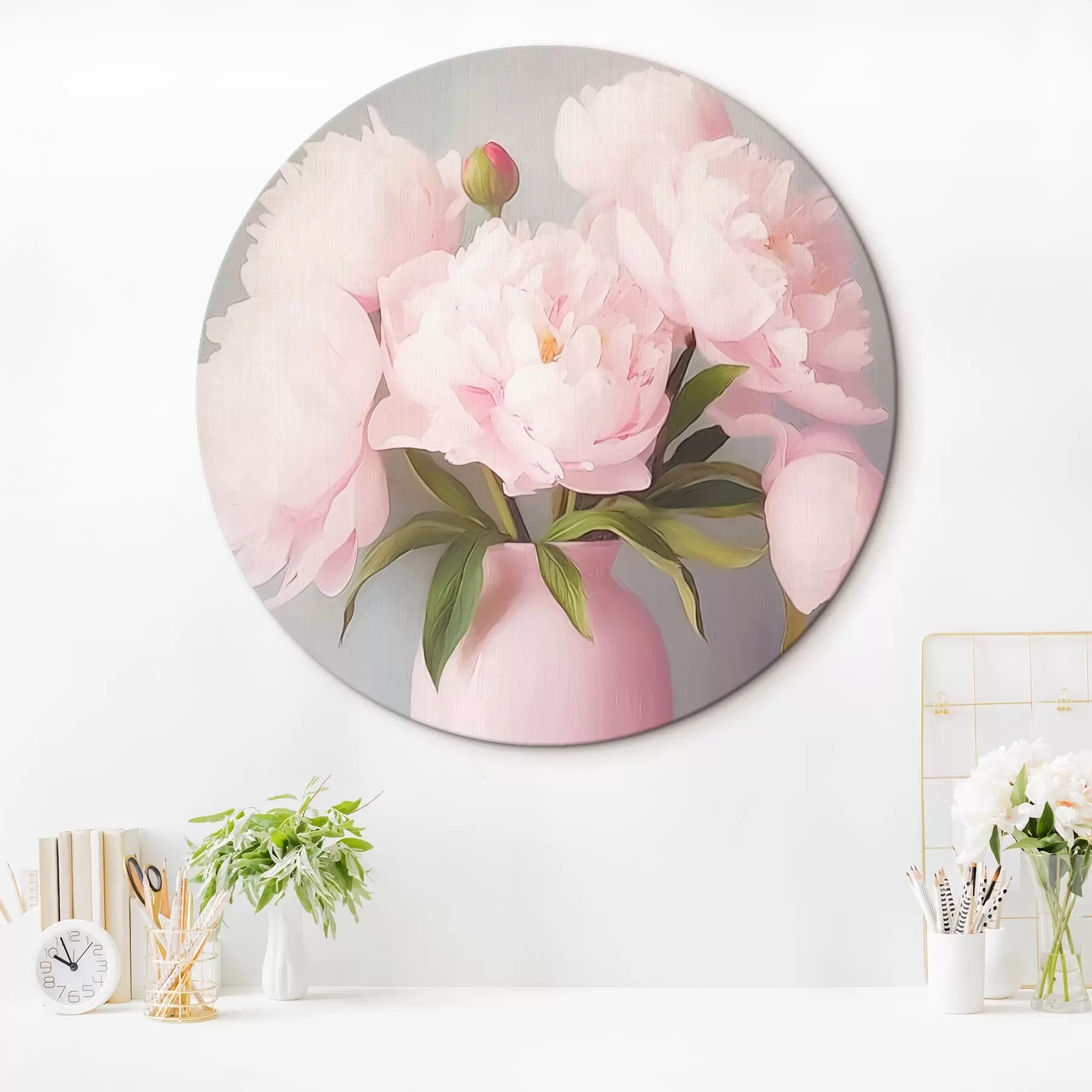 Fototapete Pfingstrosen in einer rosa Vase r44809