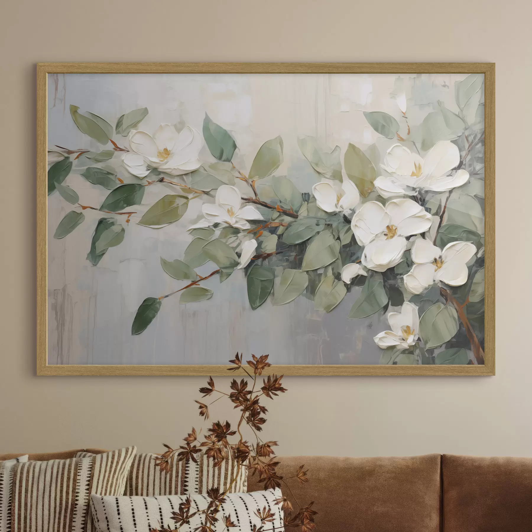 Fototapete Magnolie in sanftem Grün f44853