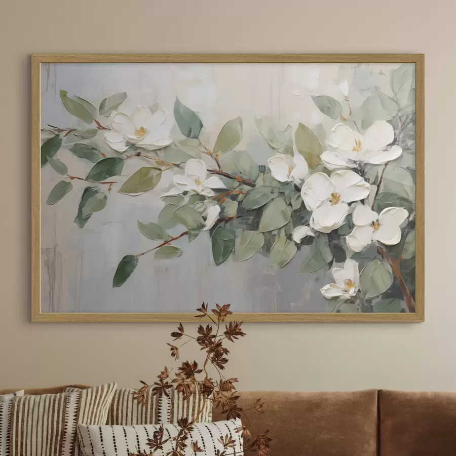Fototapete Magnolie in sanftem Grün f44853