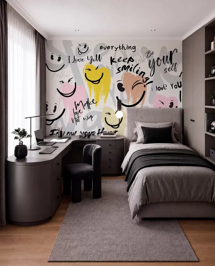 Fototapete Emoticons und Inschriften w04174