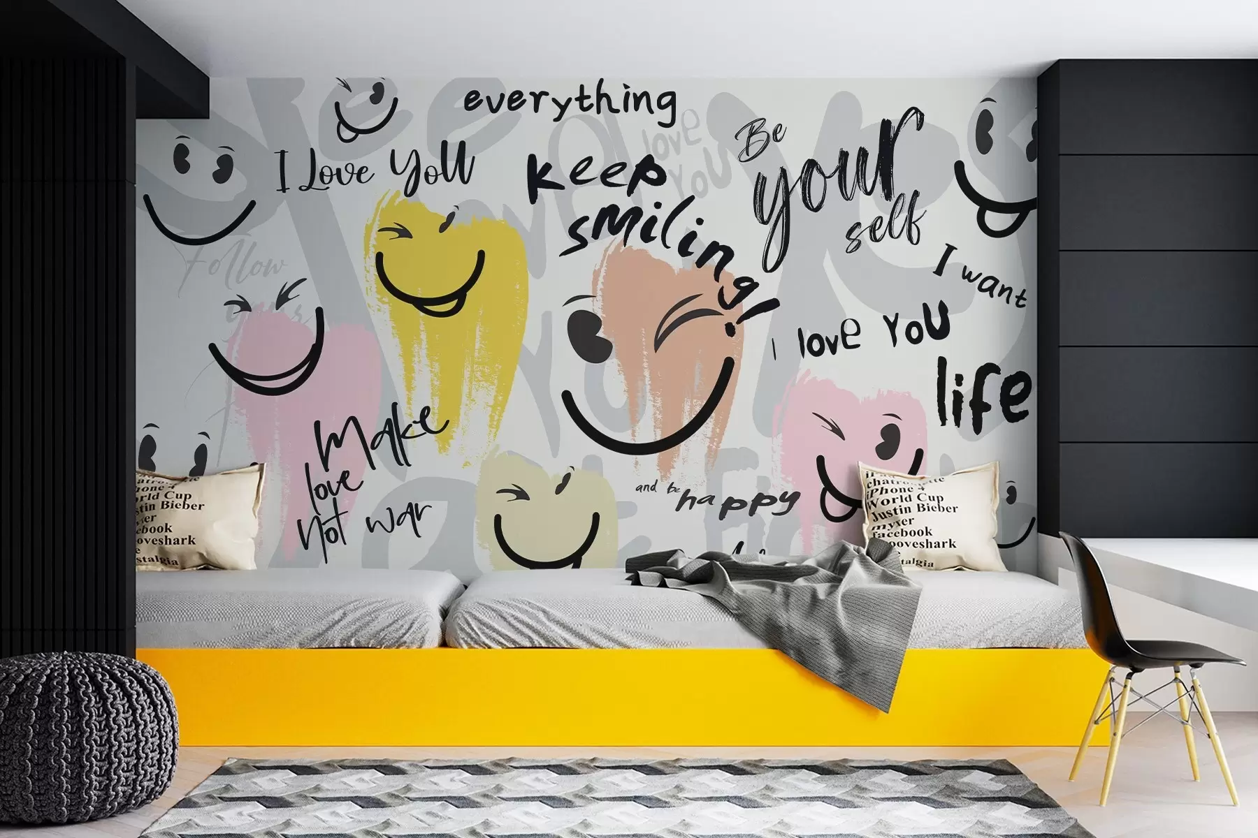 Fototapete Emoticons und Inschriften w04174