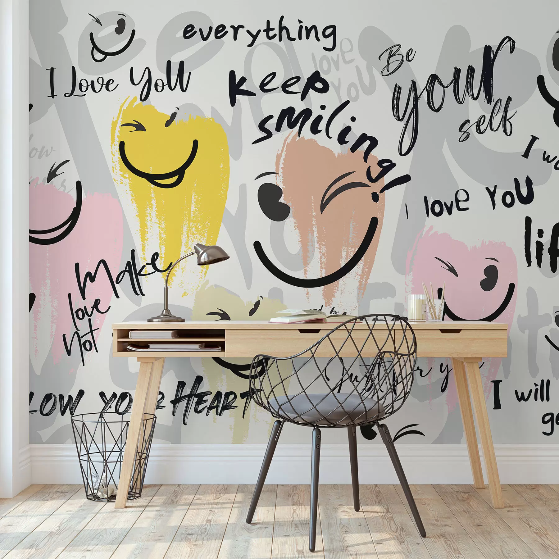Fototapete Emoticons und Inschriften w04174