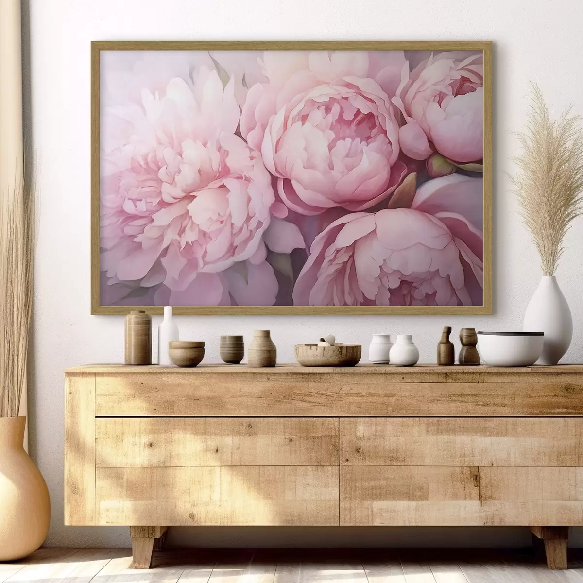Poster Rosa Pfingstrosen f44908