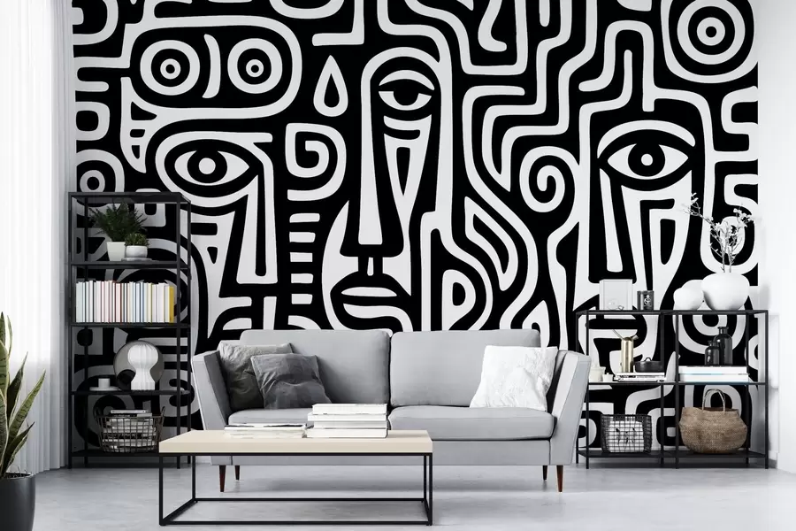 Fototapete Stilisierte Details im Gesicht w04186