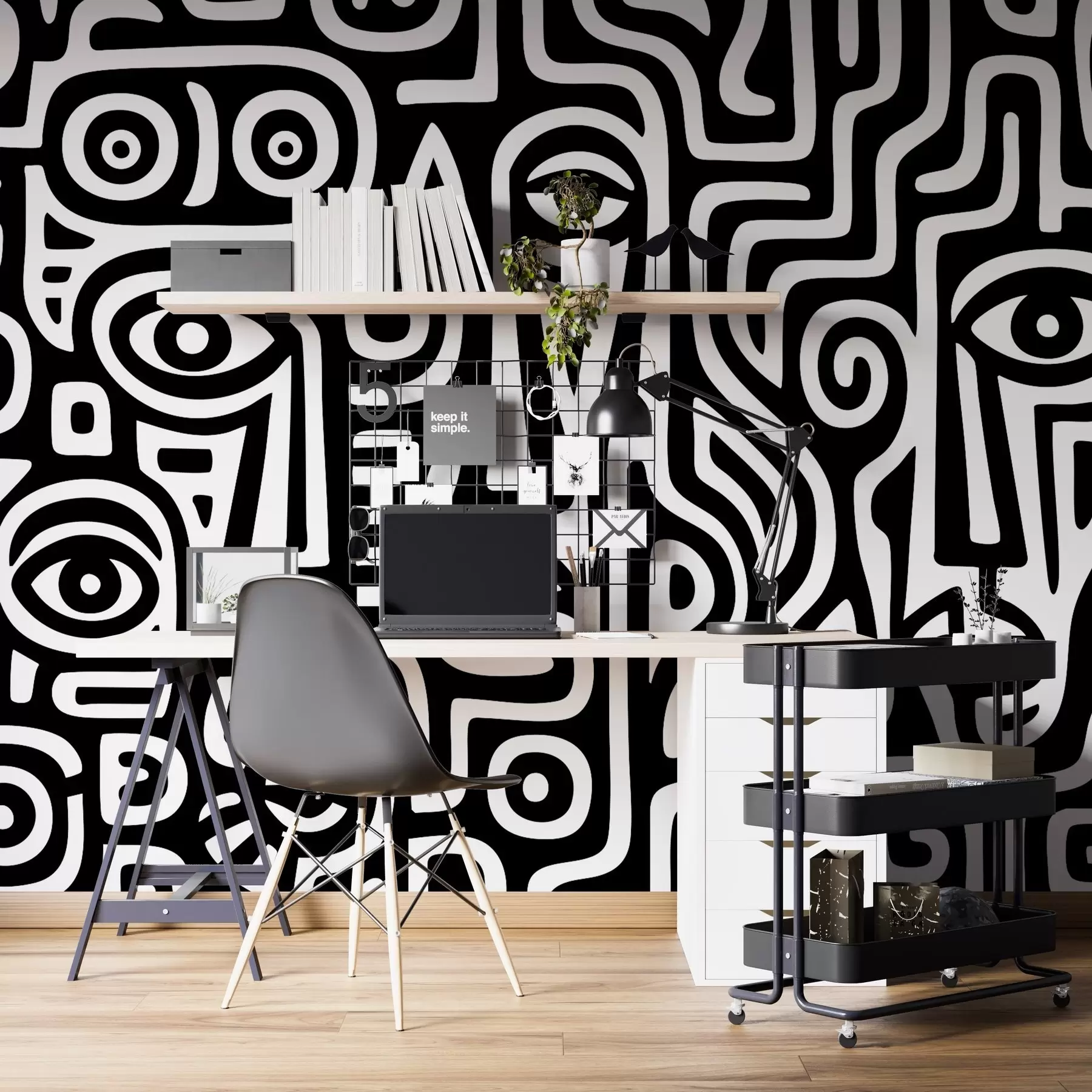 Fototapete Stilisierte Details im Gesicht w04186