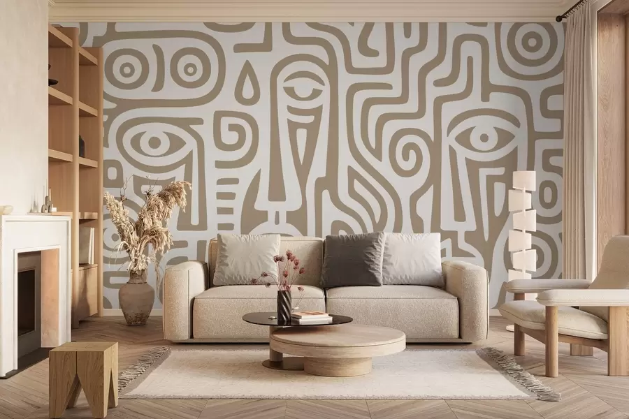 Fototapete Stilisierte Details im Gesicht w04186v2