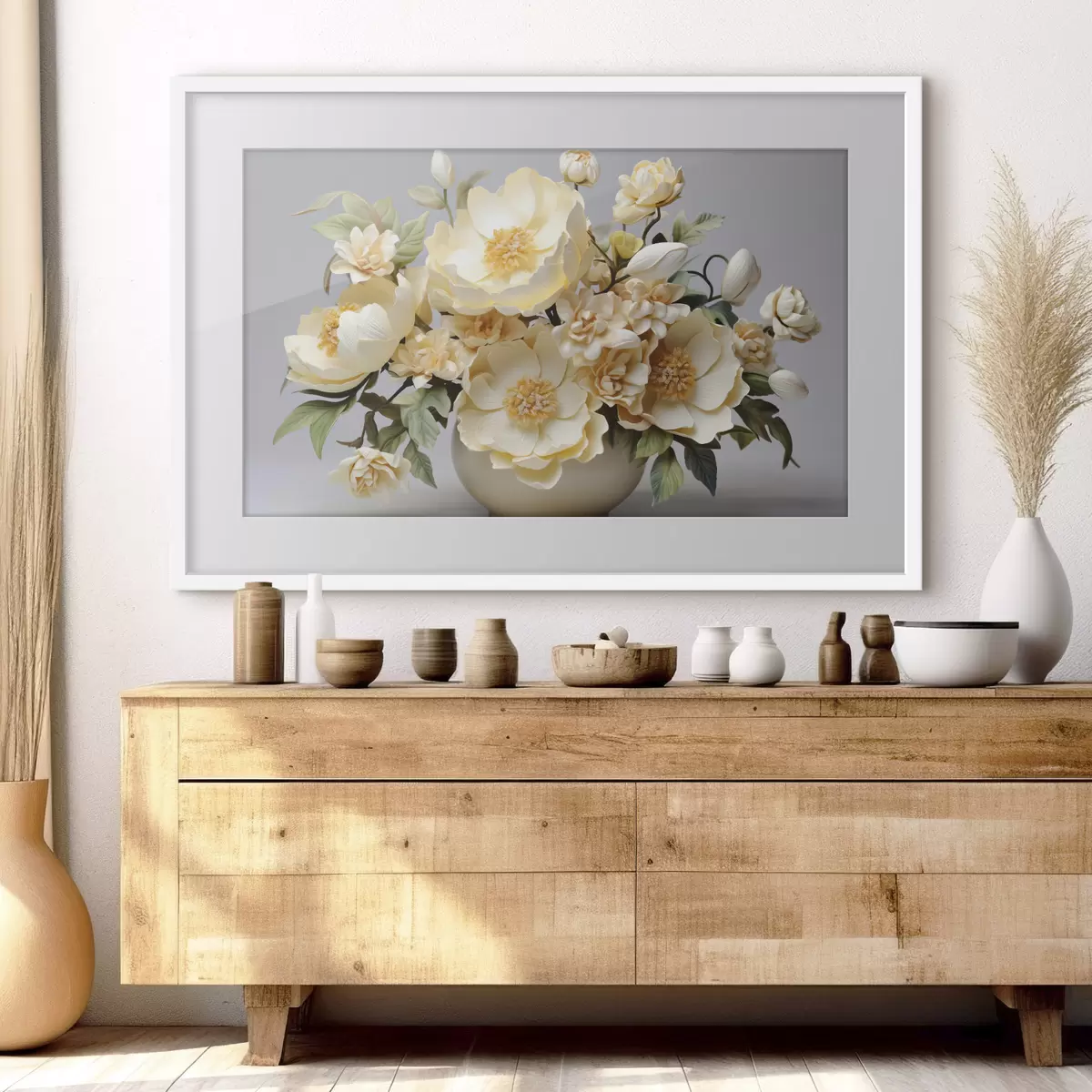 Poster Üppiger Blumenstrauß in Pastelltönen f44846