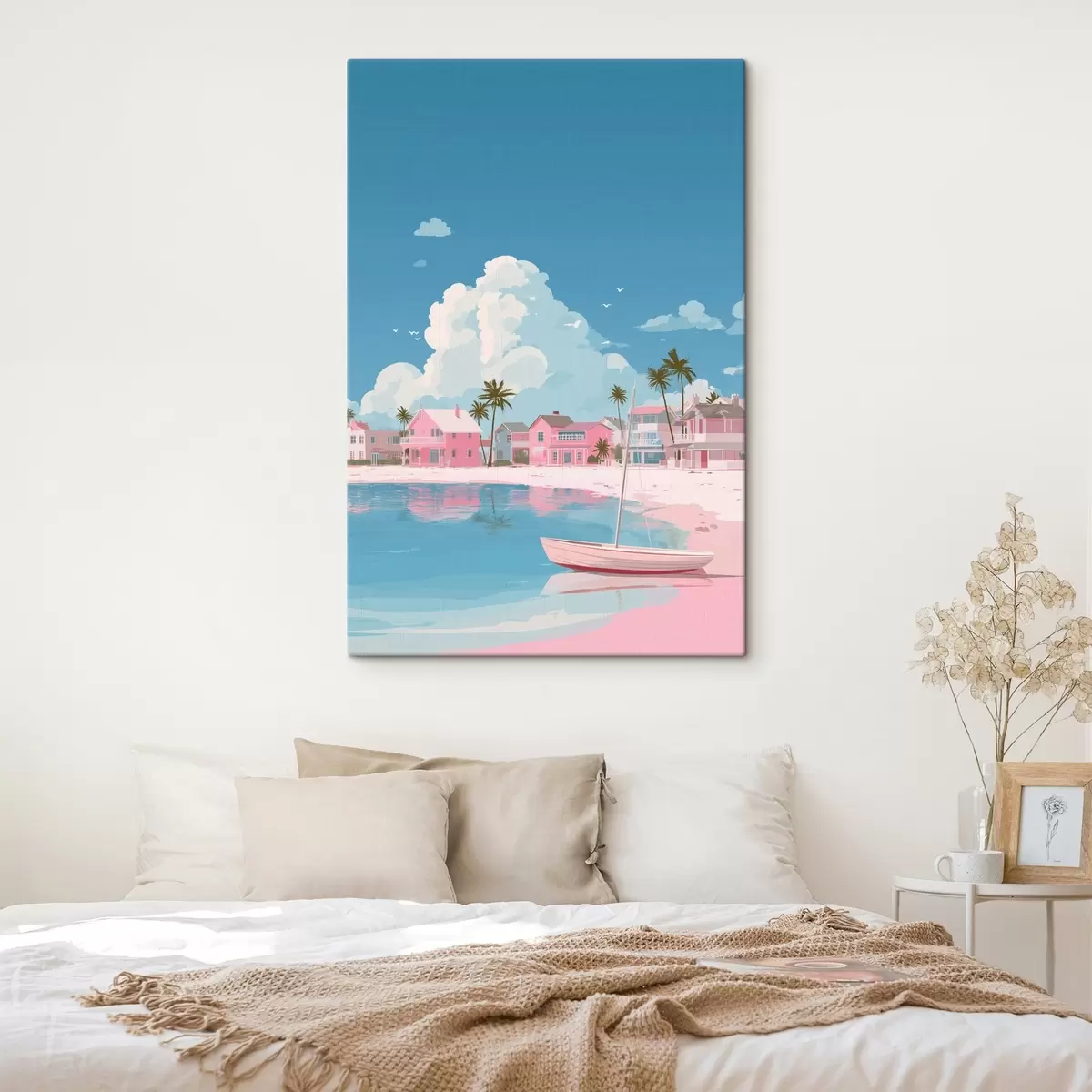 Fototapete Bunter rosa Sommerstrand  s44985