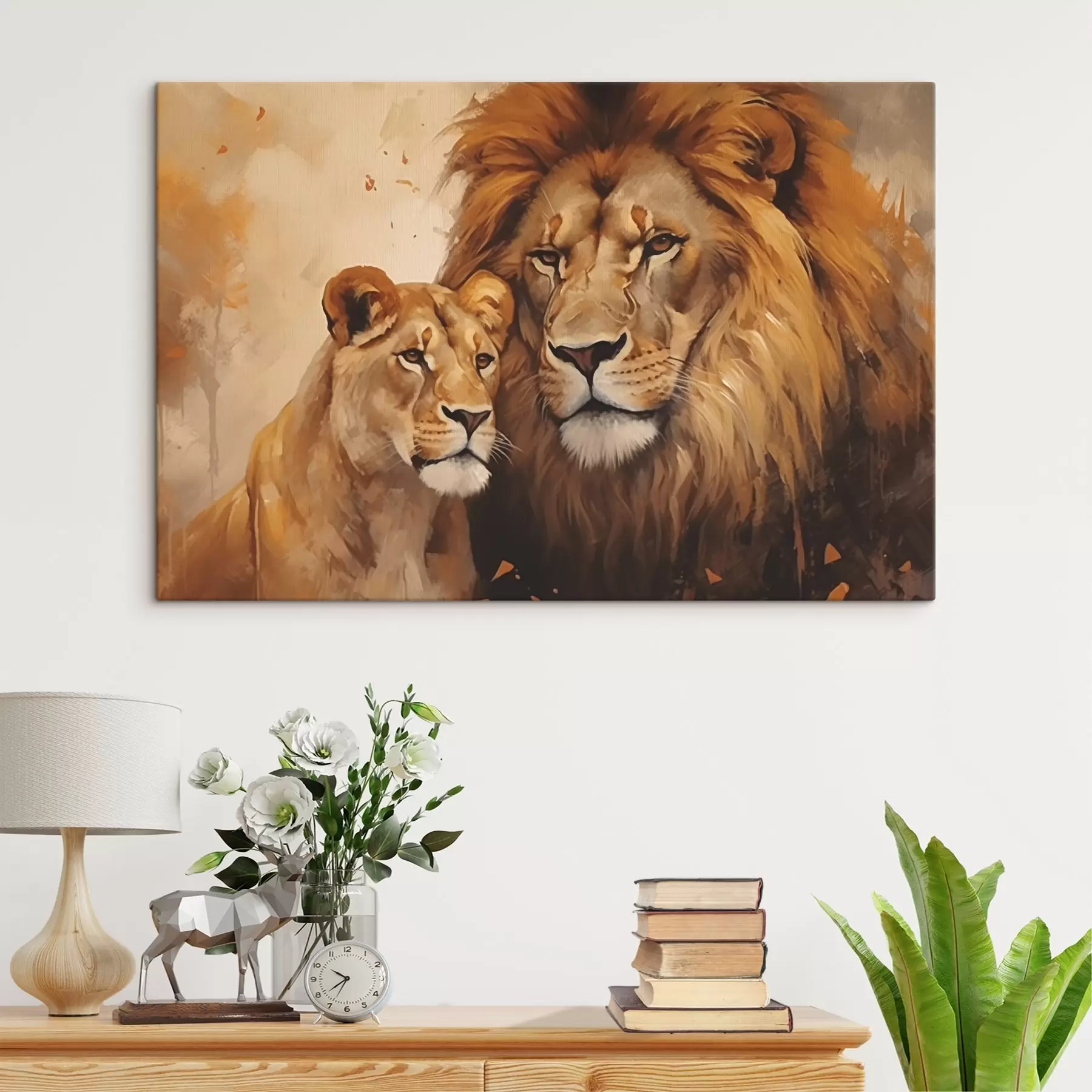 Fototapete Löwe und Löwin s44992