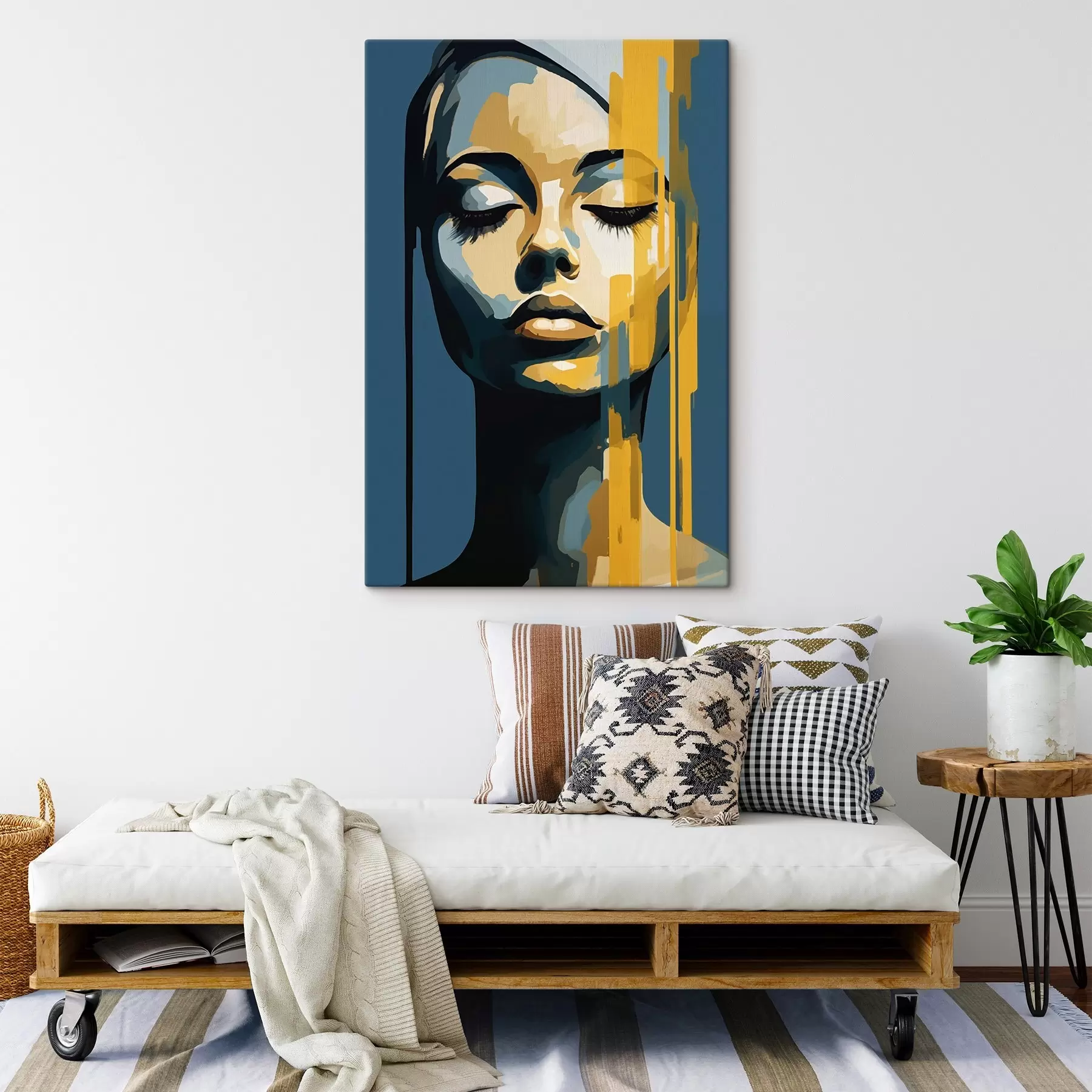 Fototapete Porträt einer Frau mit geschlossenen Augen s45007