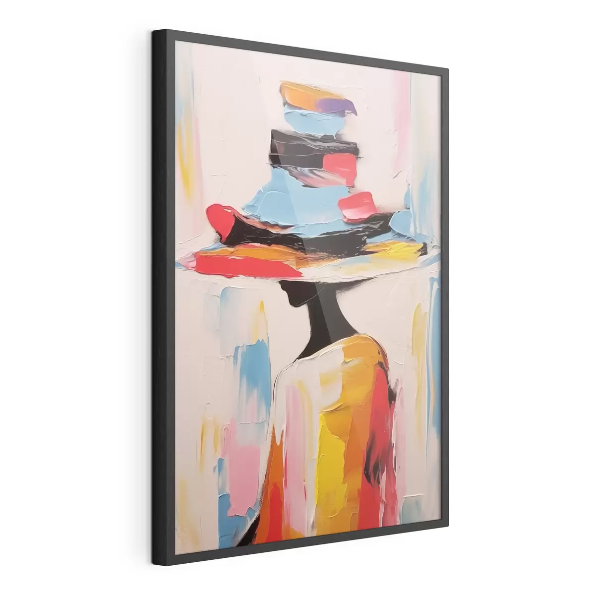 Poster Frau mit breitem Hut f44994