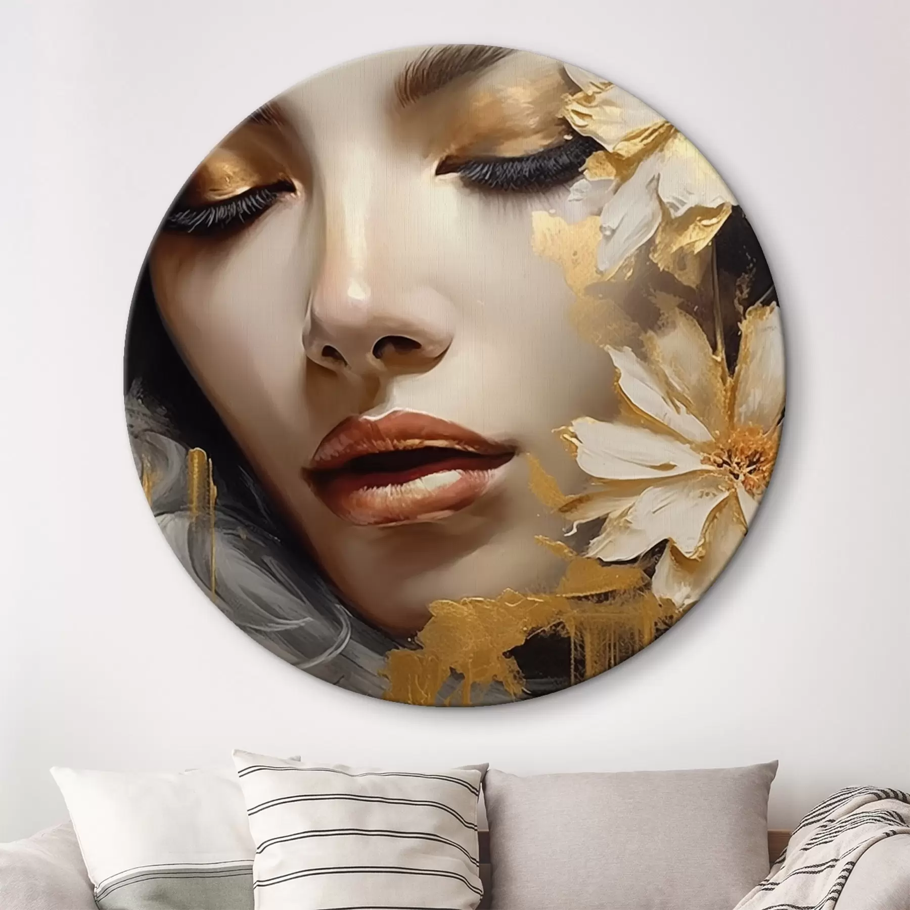 Fototapete Frauenporträt mit Blumen r45002