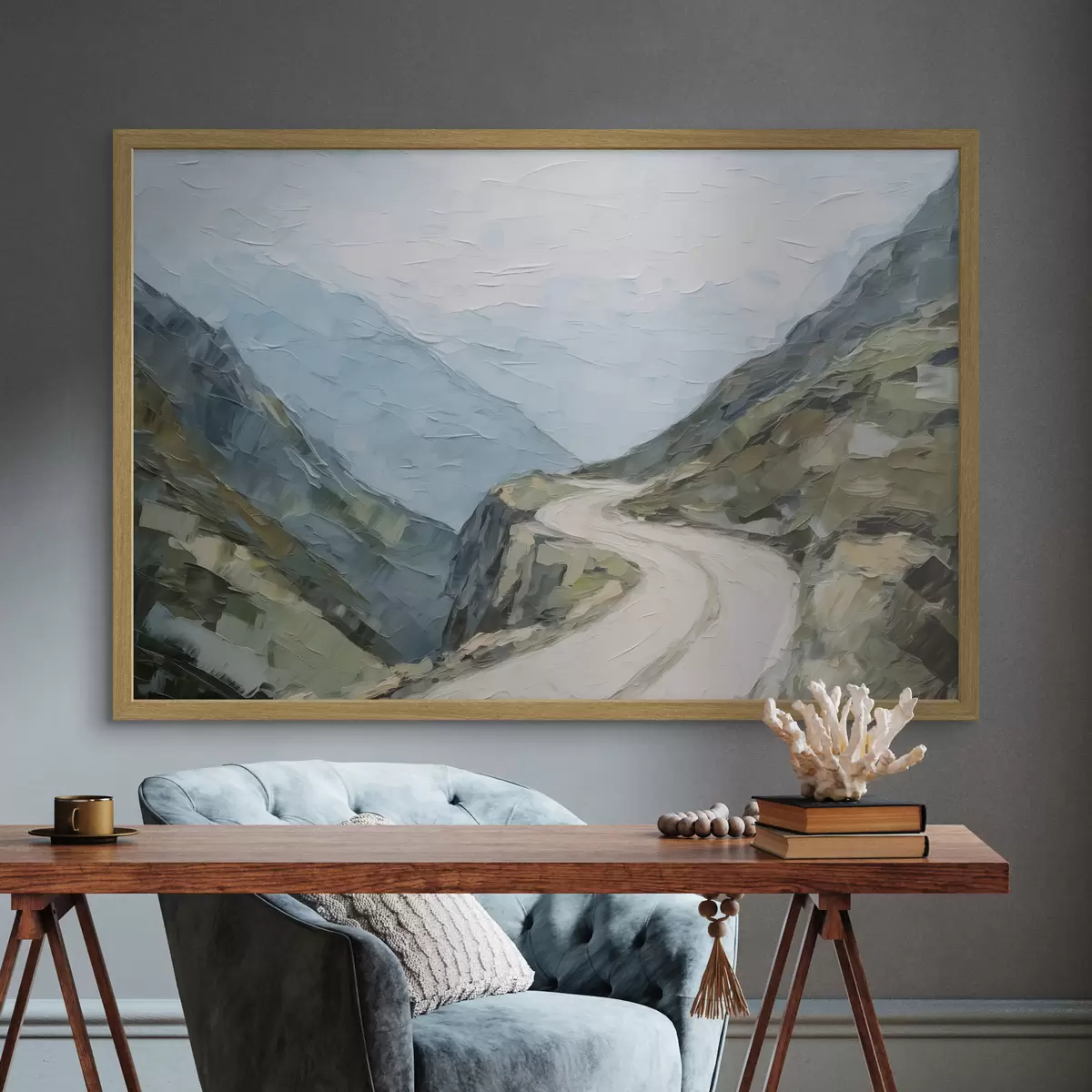 Poster Straße zwischen den Bergen f45018