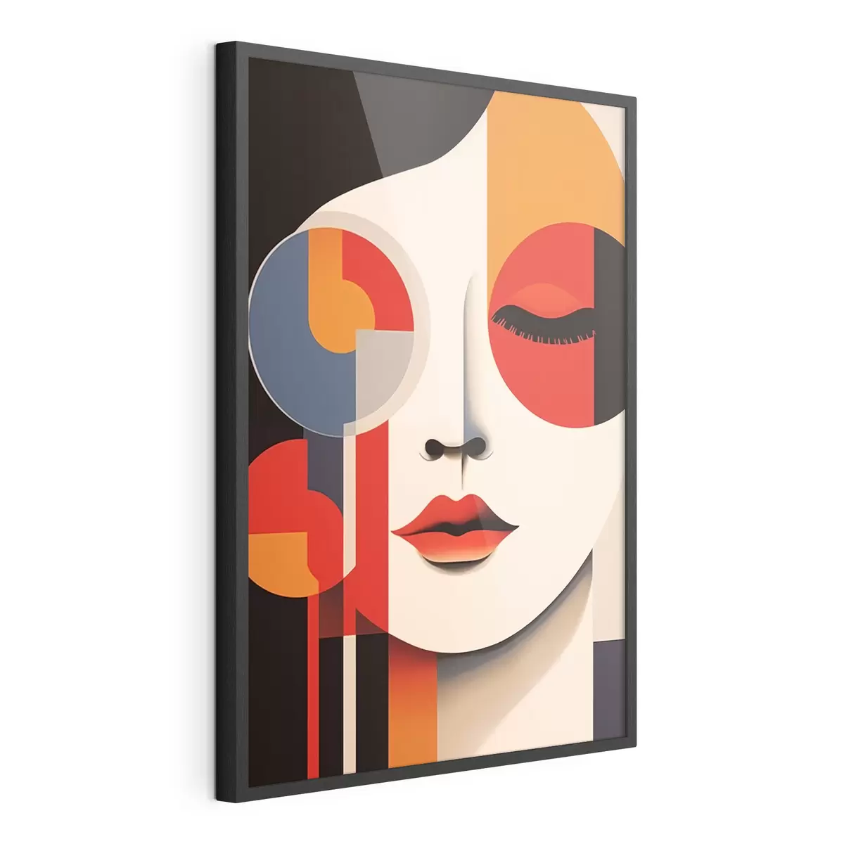 Poster Abstraktes Gesicht in geometrischen Formen f45086