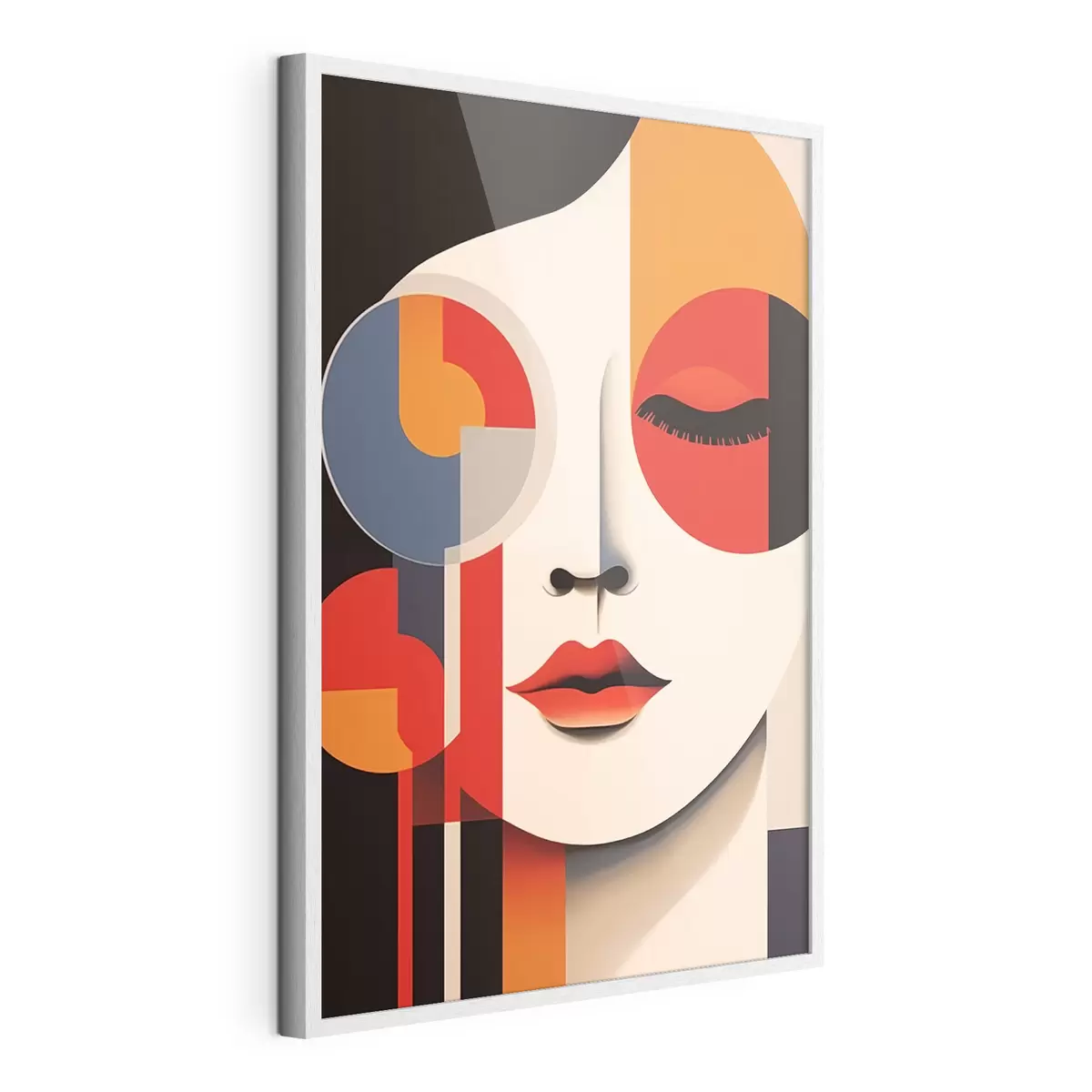 Poster Abstraktes Gesicht in geometrischen Formen f45086