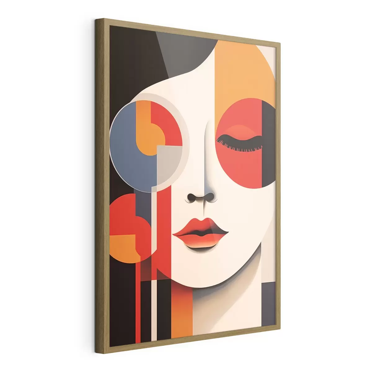 Poster Abstraktes Gesicht in geometrischen Formen f45086