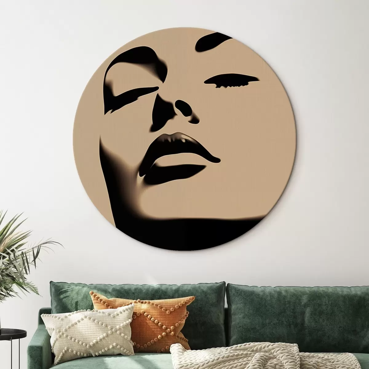 Runde Wandbilder Silhouette eines Frauengesichts r45071