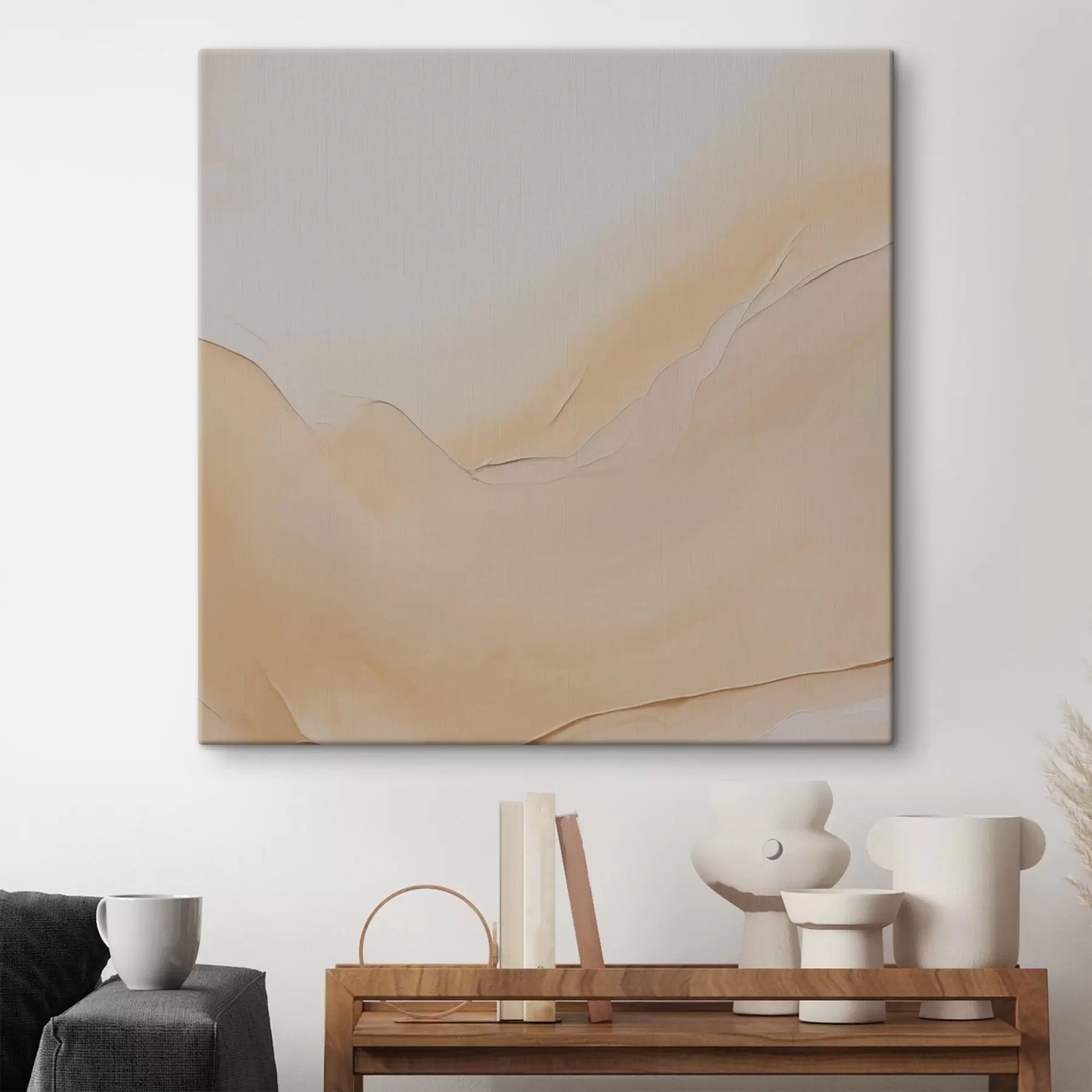 Fototapete flüssige Kunst, fließende Linien, Pastelltöne, natürlicher Fluss, warme Farbpalette, Farbverlauf s45106
