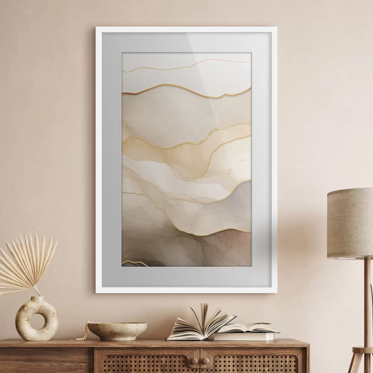 Poster schichten, beige, abstrakt, textur, weich, stoff, natürlich, fließen, neutral f45088