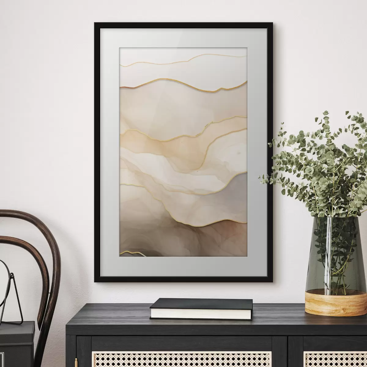 Poster schichten, beige, abstrakt, textur, weich, stoff, natürlich, fließen, neutral f45088