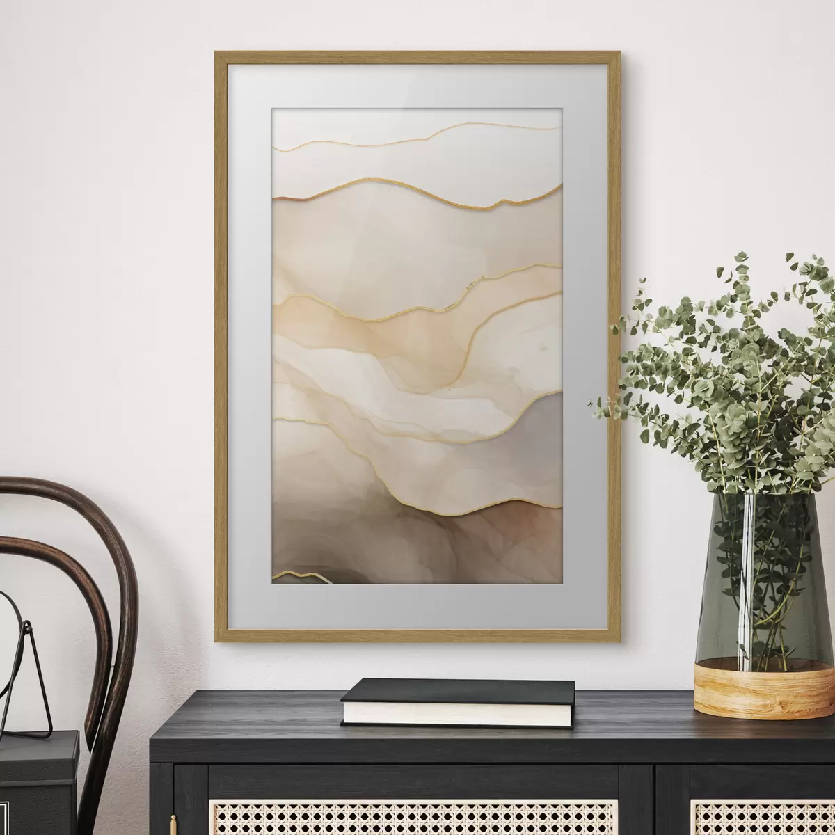 Poster schichten, beige, abstrakt, textur, weich, stoff, natürlich, fließen, neutral f45088