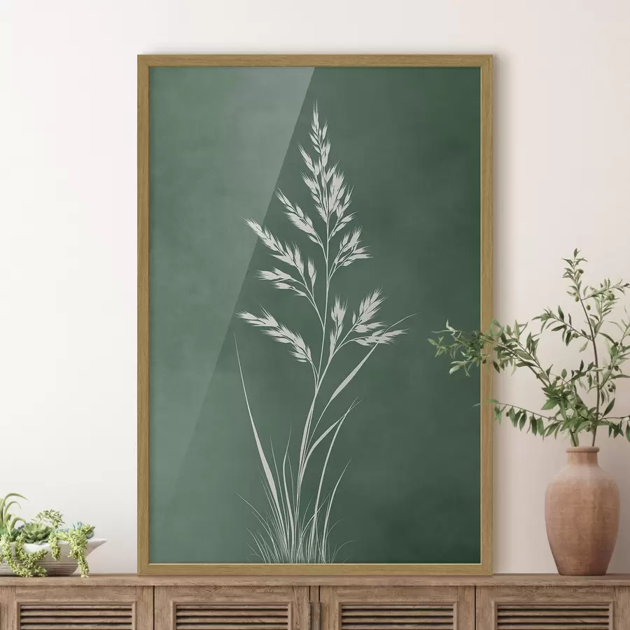 Fototapete feldgras, Natur, botanische Kunst, elegant, flacher Stil, gedämpfte Töne, Laub f45093