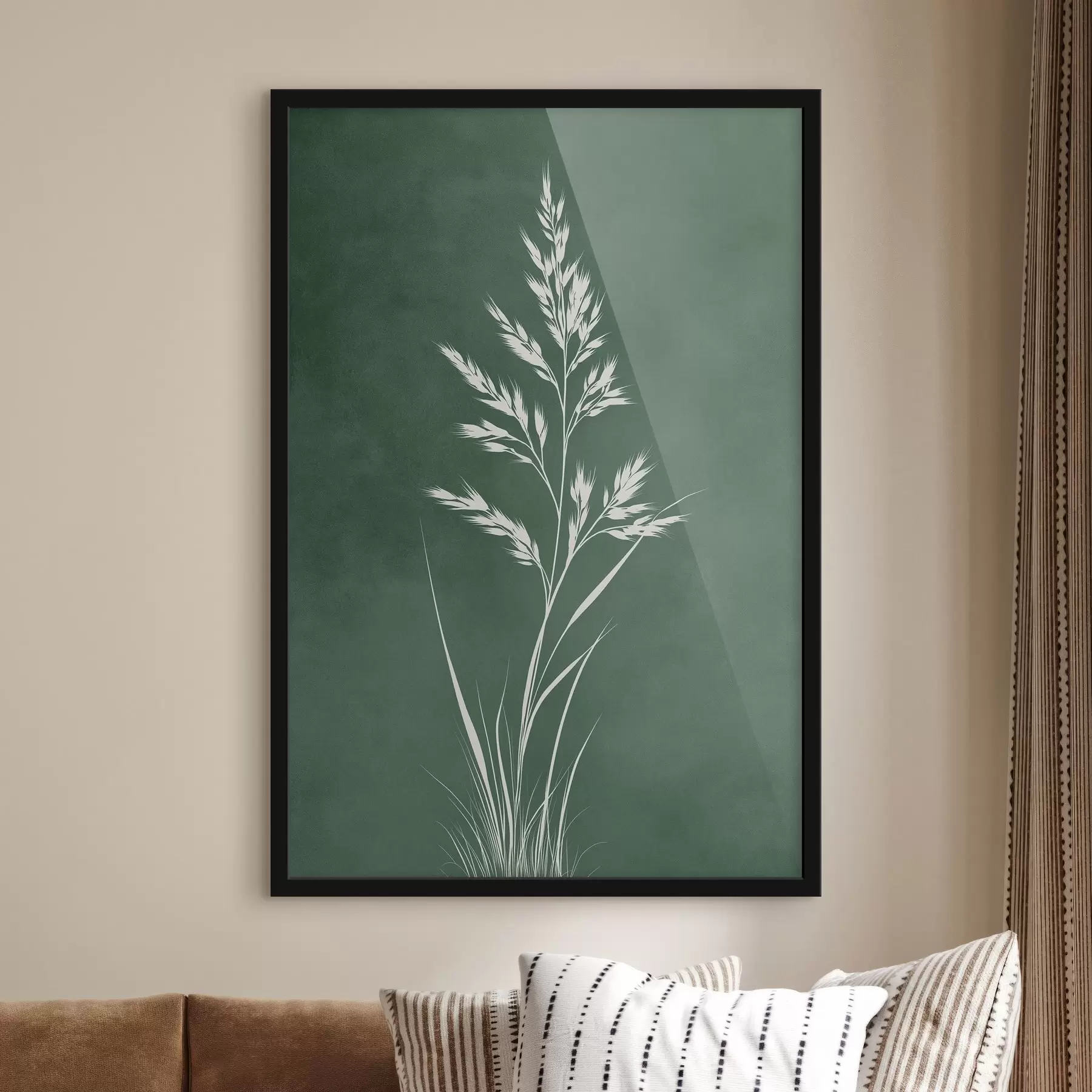 Fototapete feldgras, Natur, botanische Kunst, elegant, flacher Stil, gedämpfte Töne, Laub f45093