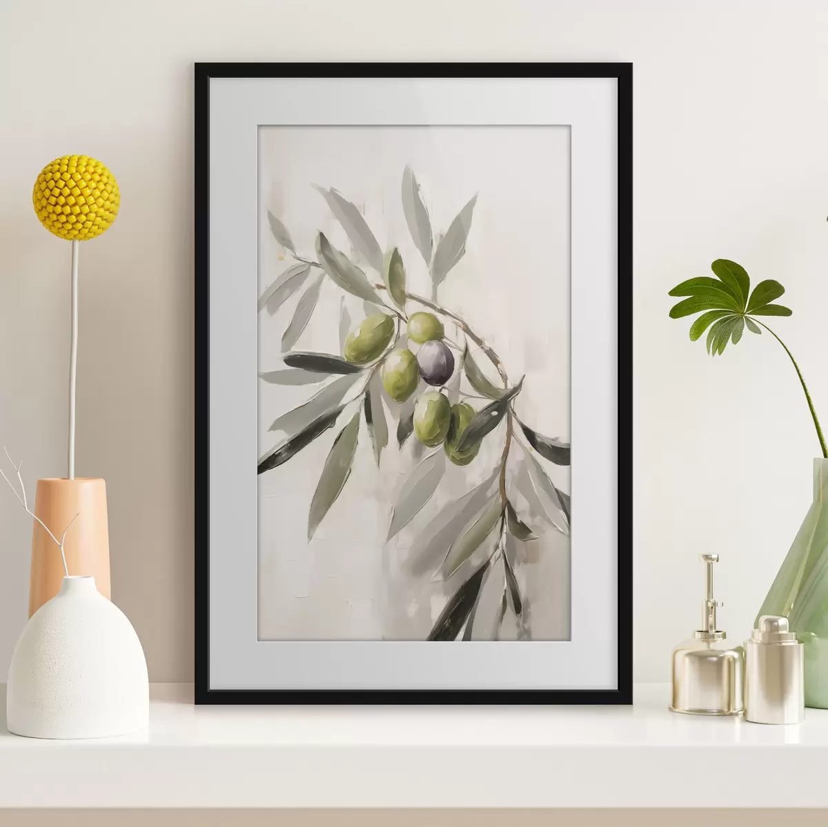 Poster Oliven in sanftem Licht f45110