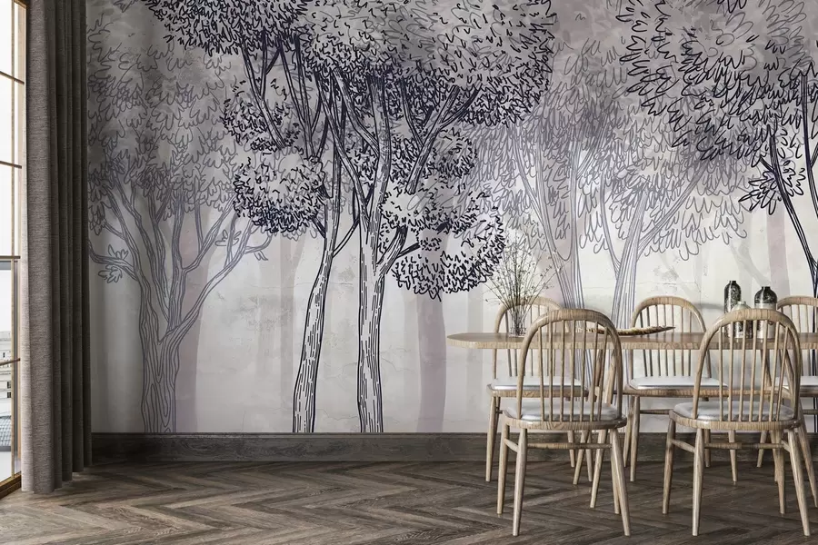 Fototapete Üppig belaubte Bäume w04251v1